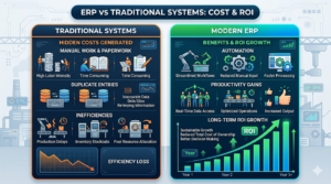 ERP versus traditional manufacturing systems cost comparison and ROI analysis