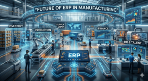 AI-powered ERP systems managing smart manufacturing factories