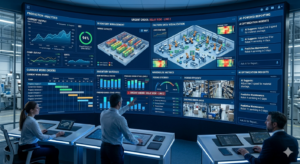 Manufacturing ERP dashboard with analytics and inventory management