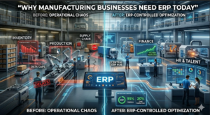 Comparison of unmanaged factory vs ERP optimized manufacturing system