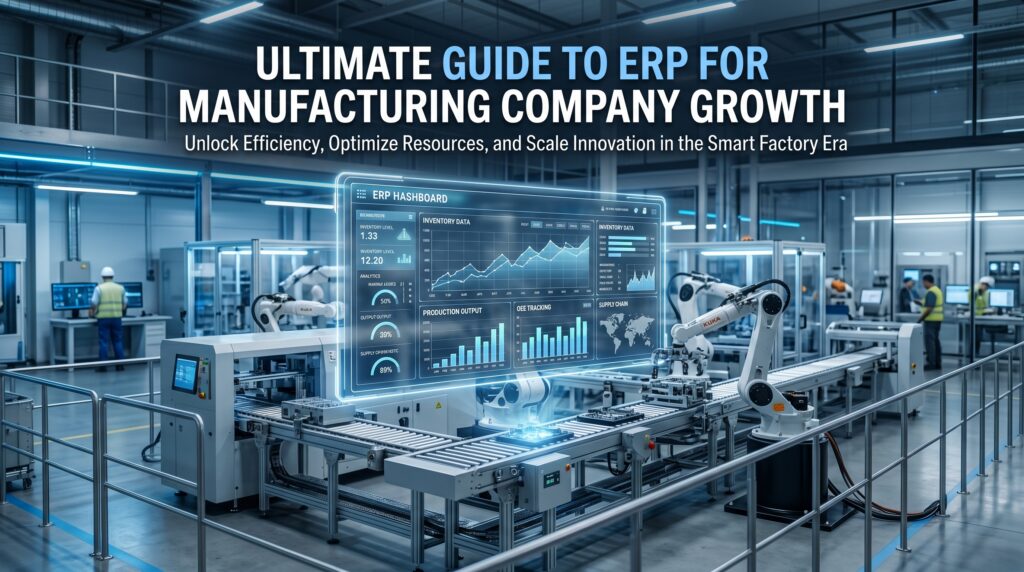 ERP for manufacturing company improving production efficiency with real-time data and automation