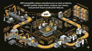 ERP traceability system tracking manufacturing quality issues